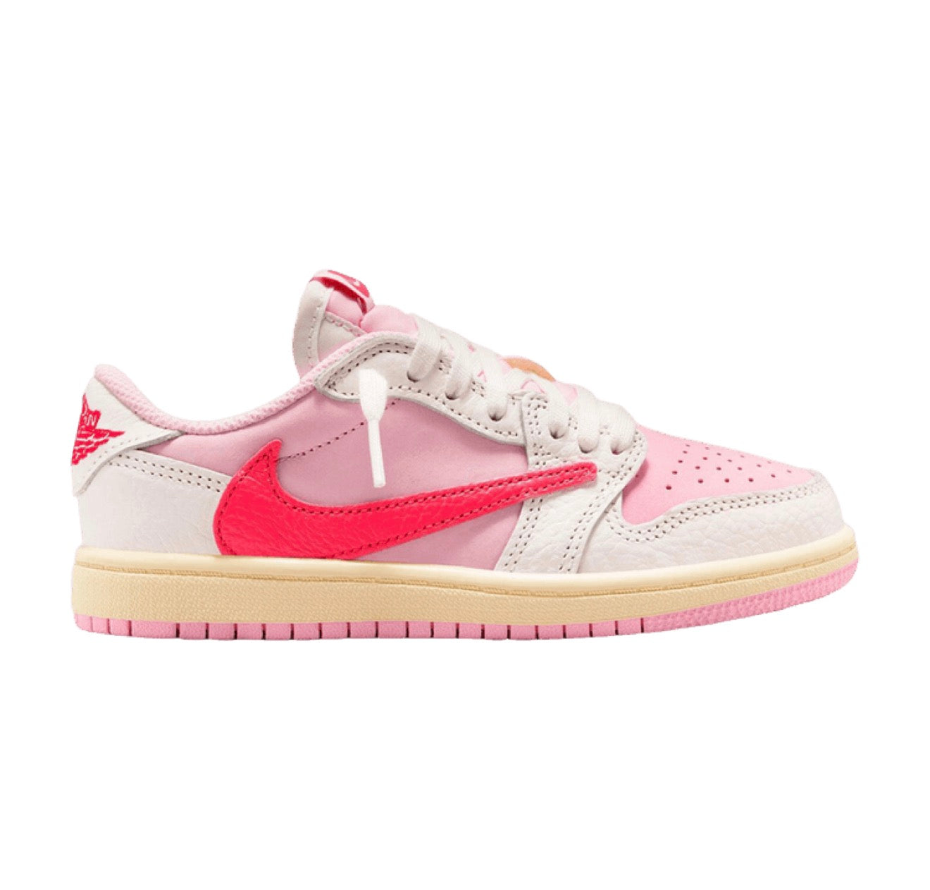 Travis Scott x Air Jordan 1 Low (Preschool) “Sail Tropical Pink”